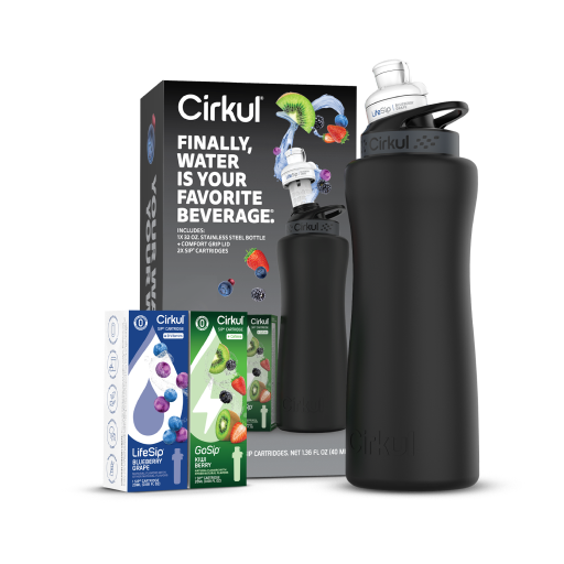 32oz. Matte Black Stainless Steel Bottle Starter Kit T7